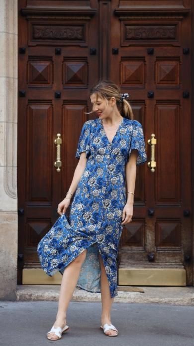look femme mules oran robe bleu printemps 2022